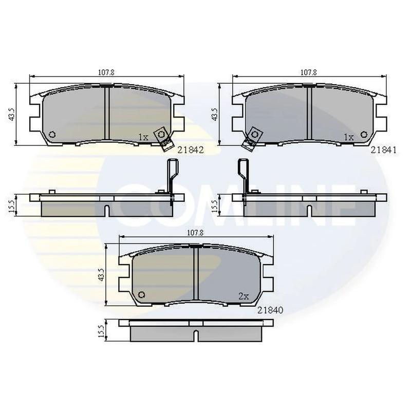 Comline 4 x Rear Brake Pad Set fits Mitsubishi L400 1996-2005