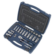 Sealey Socket Set 34pc 3/8"Sq Drive 12pt WallDrive Metric AK8994 Sealey - Dynamic Drive