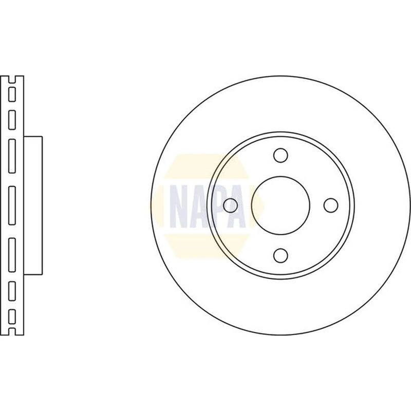 NAPA 2 x Vented Brake Discs fits Ford Fiesta V 2005-2008