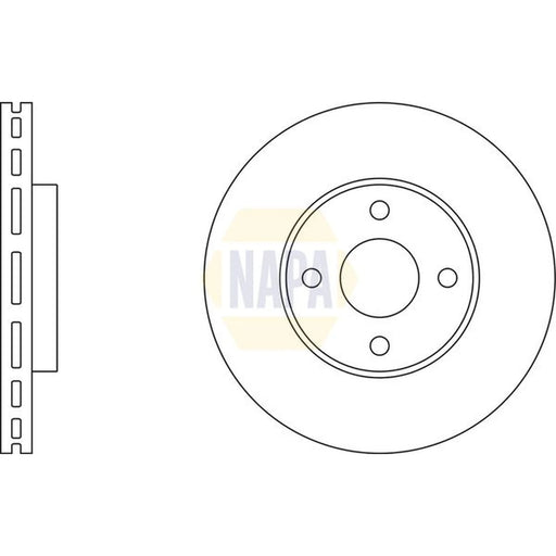 NAPA 2 x Vented Brake Discs fits Ford Fiesta V 2005-2008