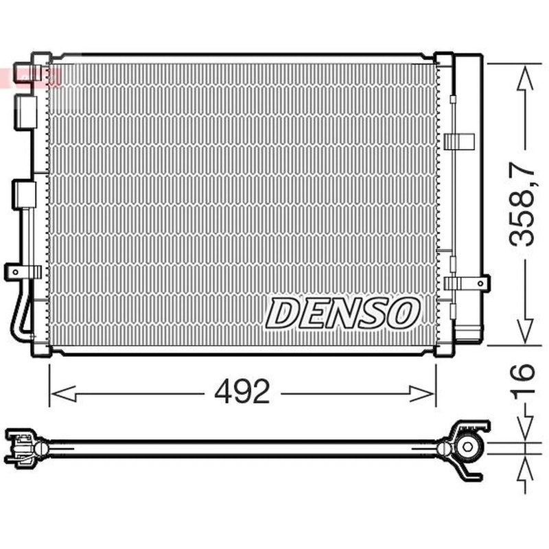 Denso Air Conditioning Condenser fits Hyundai Bayon 2021 on 1.0