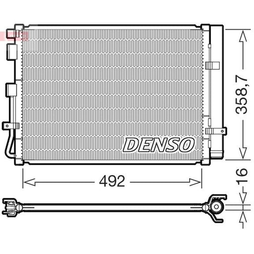 Denso Air Conditioning Condenser fits Hyundai Bayon 2021 on 1.0