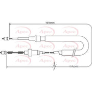 Apec Handbrake Cable Left Rear fits Skoda Octavia I 1996-2010 1.4 1.6 1.9