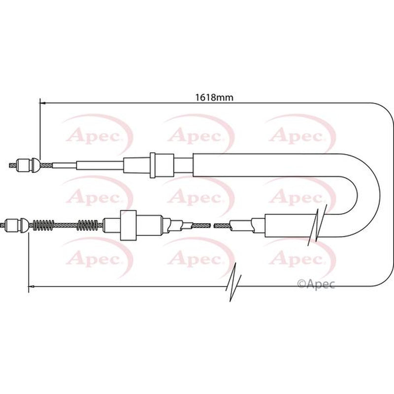 Apec Handbrake Cable Left Rear fits Skoda Octavia I 1996-2010 1.4 1.6 1.9