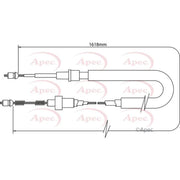 Apec Handbrake Cable Right Rear CAB1411