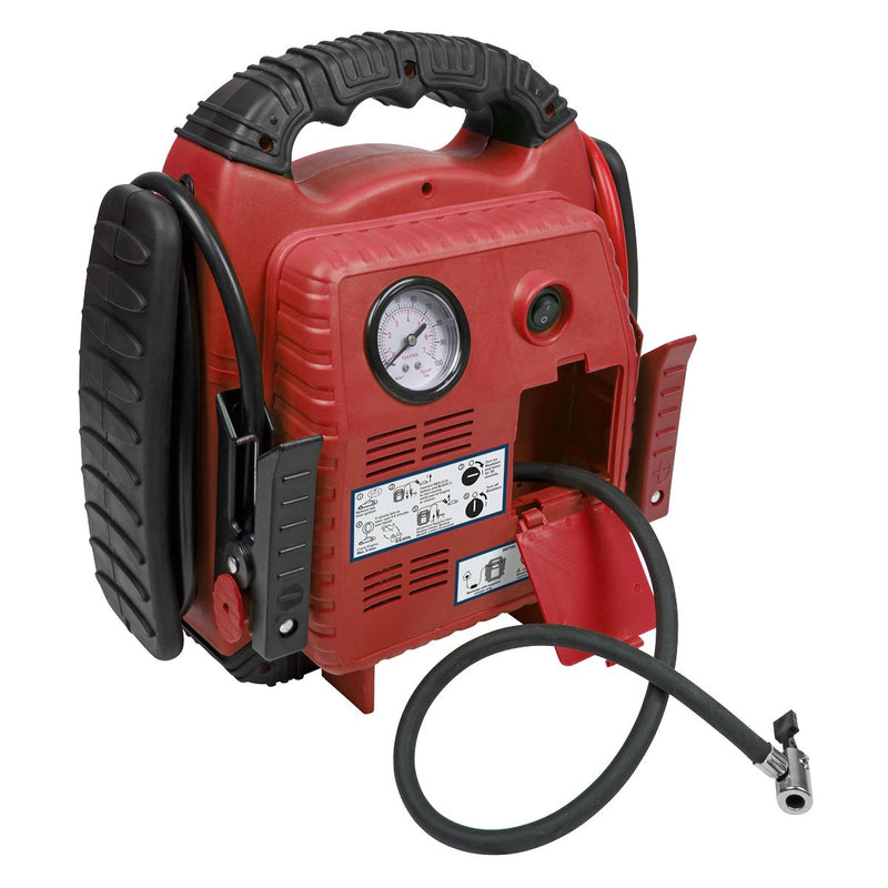 Sealey RoadStartï Emergency Jump Starter with Air Compressor 12V 900 Peak Amps Sealey - Dynamic Drive