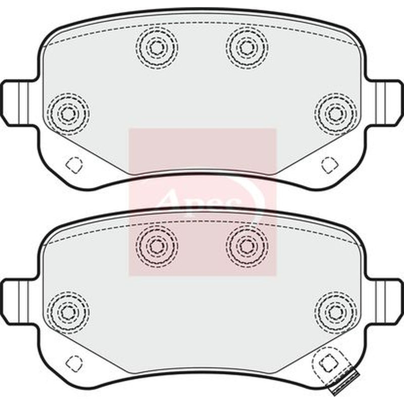 Apec Rear Brake Pad Set fits Chrysler Grand Voyager V 2007-2008 2.8 3.3 3.8