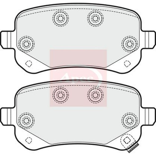 Apec Rear Brake Pad Set fits Chrysler Grand Voyager V 2007-2008 2.8 3.3 3.8
