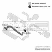 First Line Intercooler Turbo Charge Air Hose fits Opel Movano A 1999-2001 2.8