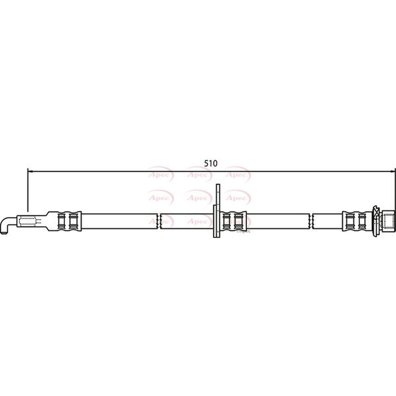 Apec Brake Hydraulic Hose Line Front Right fits Citroën C1 2005-2014 1.0 1.4