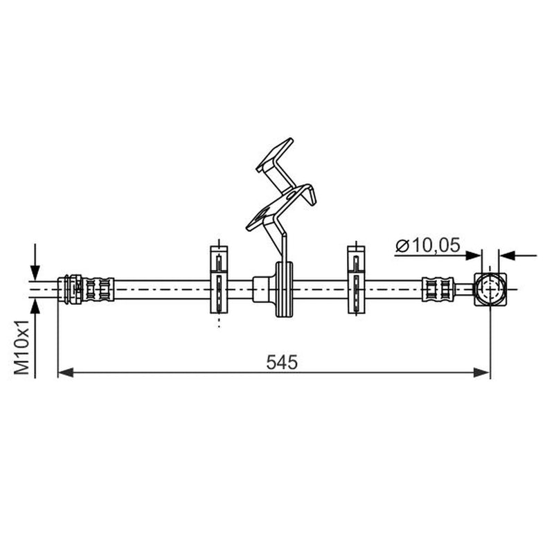 Bosch Brake Hydraulic Hose Line Front Left fits Mercedes-Benz M-Class 1998-2005