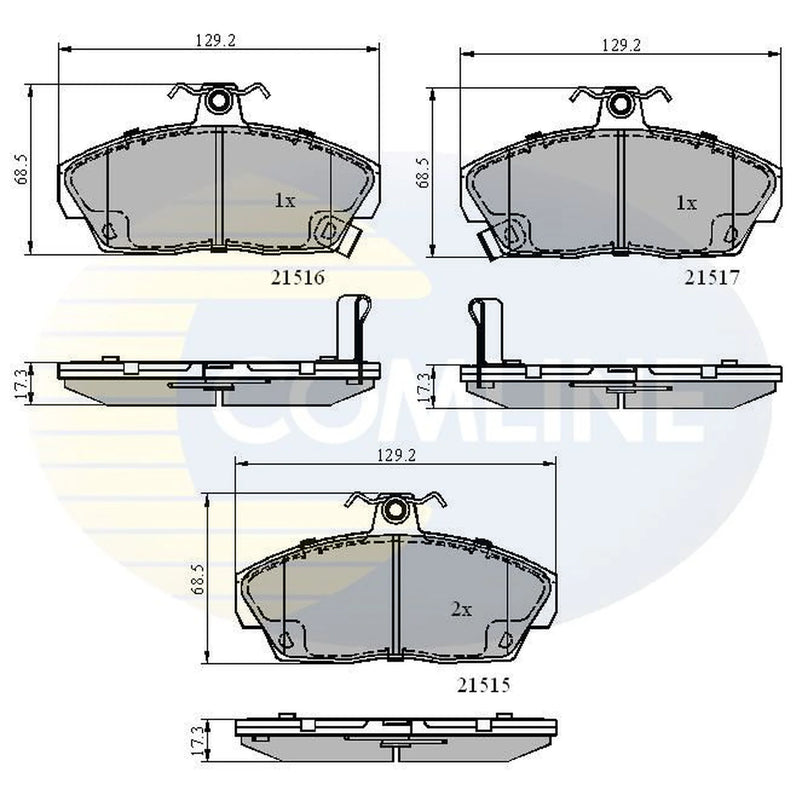 Comline Front Brake Pad Set fits Honda Civic Aerodeck 1998-2001 1.4 1.5 1.6 2.0