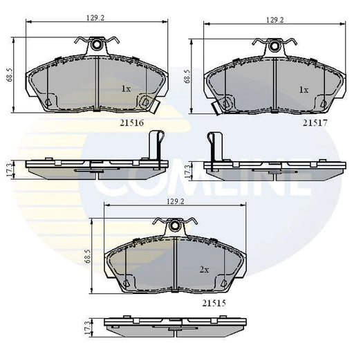 Comline Front Brake Pad Set fits Honda Civic Aerodeck 1998-2001 1.4 1.5 1.6 2.0