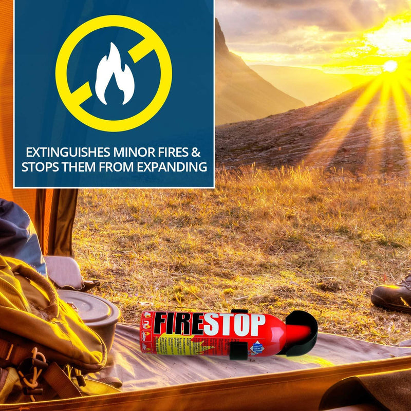 Compact Fire Stop Extinguisher Flame Retardant Home Caravan Car Van Boat 400ml Fire Stop  - Dynamic Drive