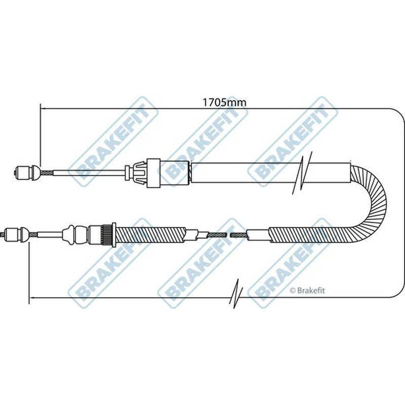 Apec Handbrake Cable Left Rear fits Peugeot 206 1999-2009 1.4 1.6 2.0