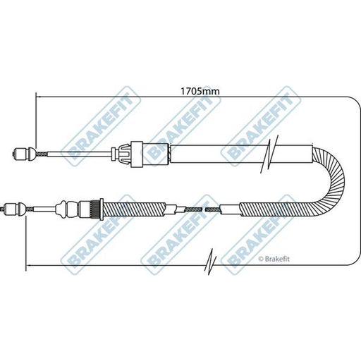 Apec Handbrake Cable Left Rear fits Peugeot 206 1999-2009 1.4 1.6 2.0