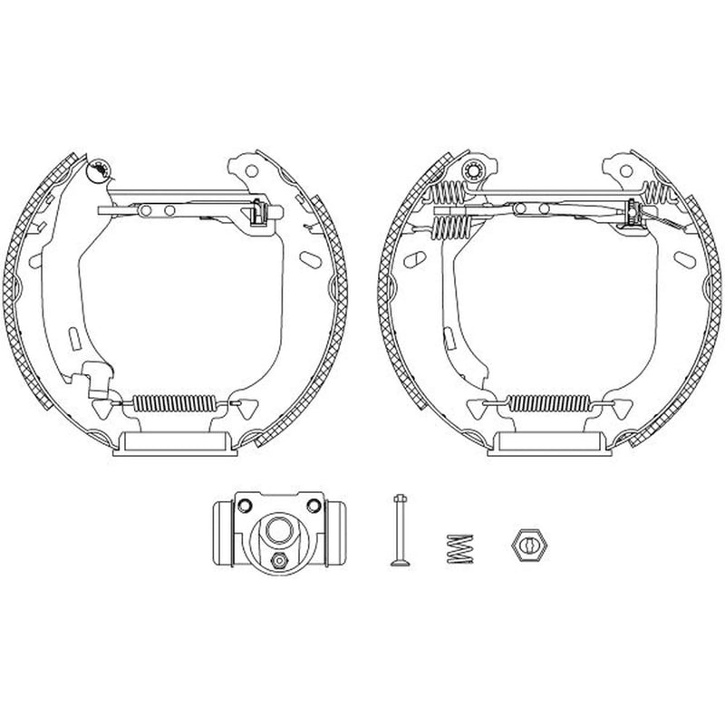 Mintex Brake Shoe Set Axle Kit fits Fiat Punto 1993-2000 1.1 1.2 1.6 1.7