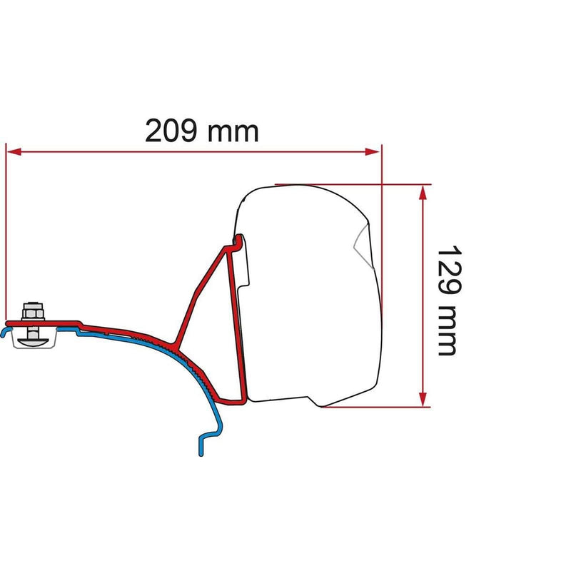 Fiamma VW T5/T6 Multivan Bracket Kit for F43 Awning LHD - Deep Black Fiamma - Dynamic Drive
