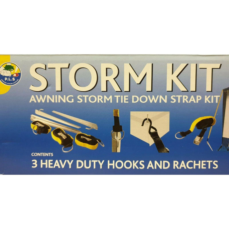 Awning Storm Tie Down Strap Kit - 3 x 3m Straps and Cam Buckles - Camping BG400 PLS  - Dynamic Drive