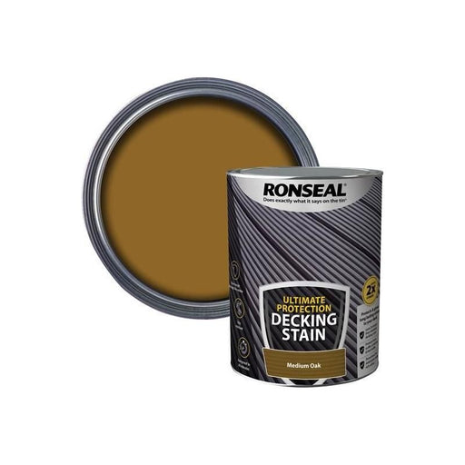 Ronseal Ultimate Protection Decking Stain Medium Oak 5 litre Ronseal - NN4 Online