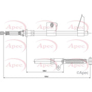 Apec Handbrake Cable Left Rear fits Nissan Terrano II 1993-2007 2.7 3.0