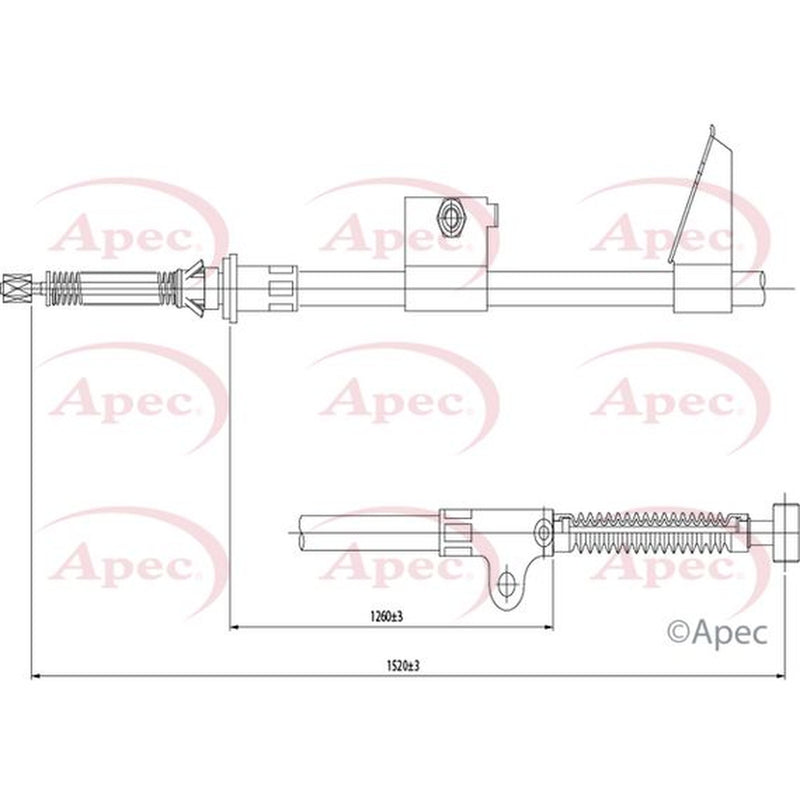 Apec Handbrake Cable Left Rear fits Nissan Terrano II 1993-2007 2.7 3.0