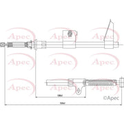 Apec Handbrake Cable Left Rear CAB1563