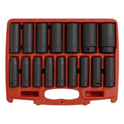 Sealey Premier 16 Piece 1/2" Drive Deep Impact Socket Set Metric 10-32mm in Case Sealey  - Dynamic Drive
