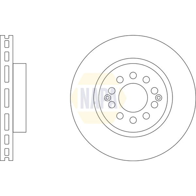 NAPA 2 x Vented Brake Discs fits MG Zs SUV 2017 on 1.0 1.5