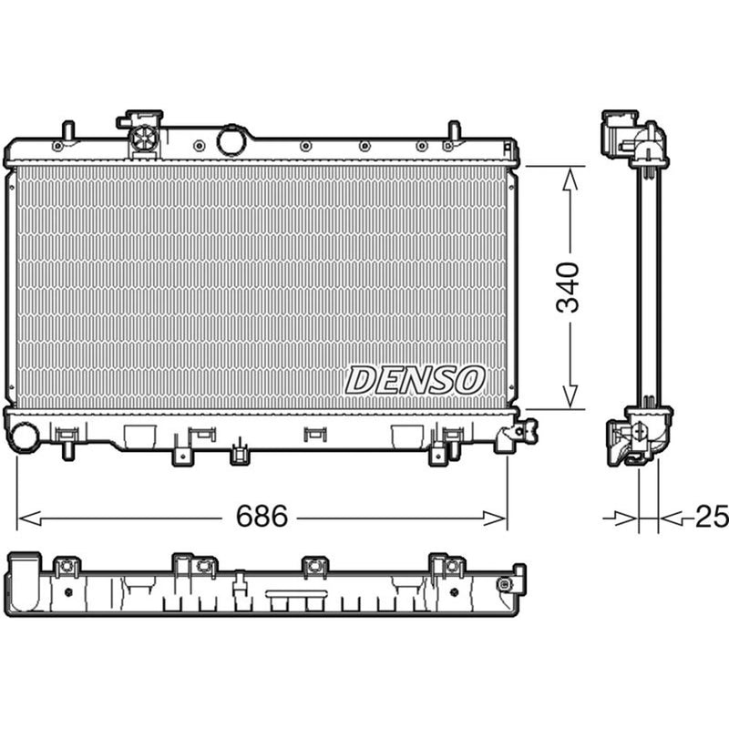Denso Engine Radiator fits Subaru Impreza 2000-2008 2.0 2.5