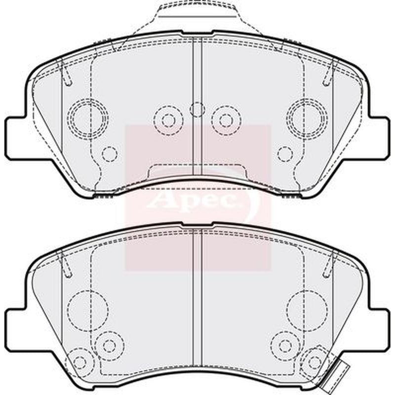 Apec Front Brake Pad Set fits Hyundai I20 Active 2015-2018 1.0 1.4