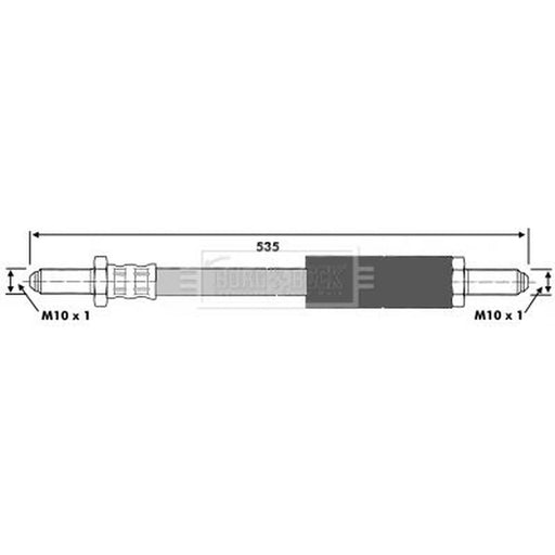 Borg & Beck Brake Hydraulic Hose Line Front Right BBH6157
