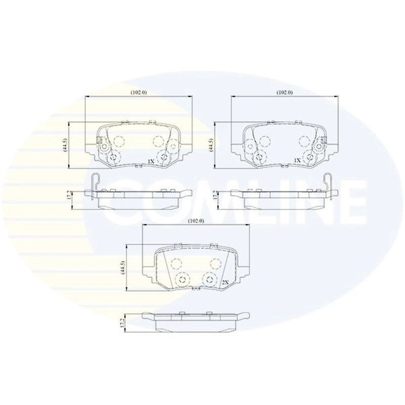 Comline 4 x Rear Brake Pad Set fits Hyundai Tucson 2020-2021 1.6