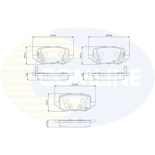 Comline 4 x Rear Brake Pad Set fits Hyundai Tucson 2020-2021 1.6
