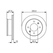 Bosch 2 x Vented Brake Discs fits Hyundai Getz 2002-2010 1.1 1.3 1.4 1.5 1.6