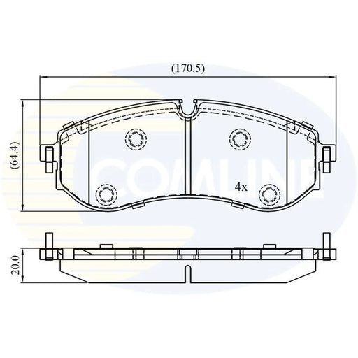 Comline 4 x Rear Brake Pad Set fits VW Crafter 2016-2024 2.0