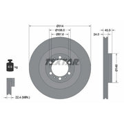 Textar 2 x Vented Front Brake Discs 92144803-x2