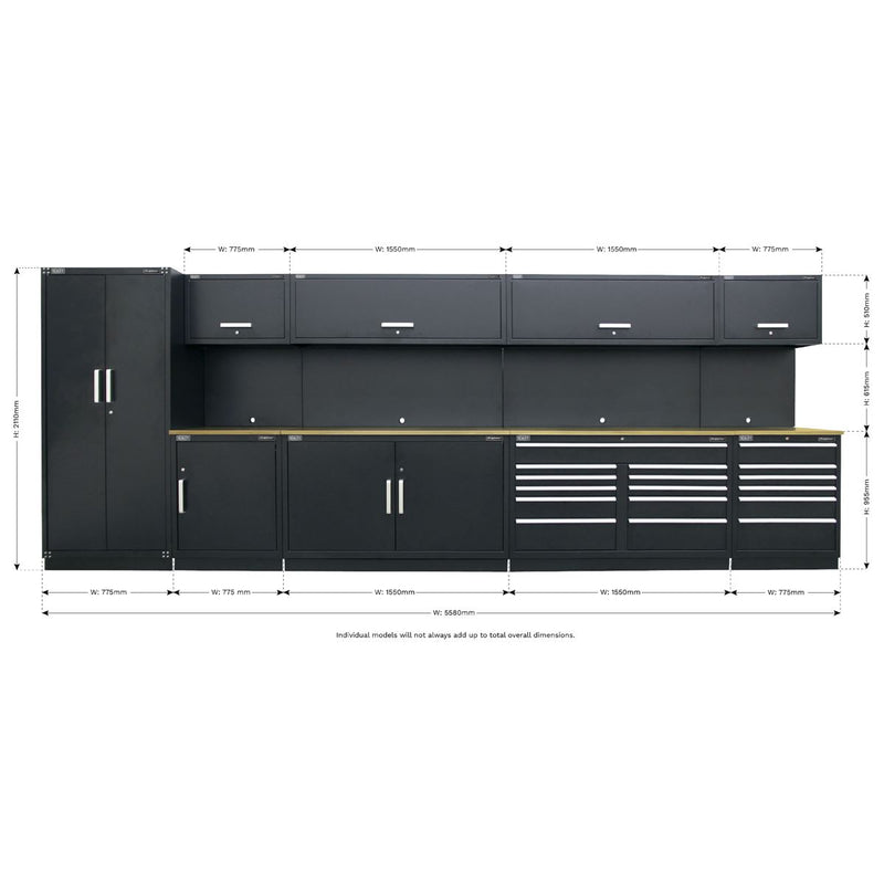 Sealey Premier Premier Storage System with Oak Worktop 5.6m APMSOAK Sealey Premier - Dynamic Drive