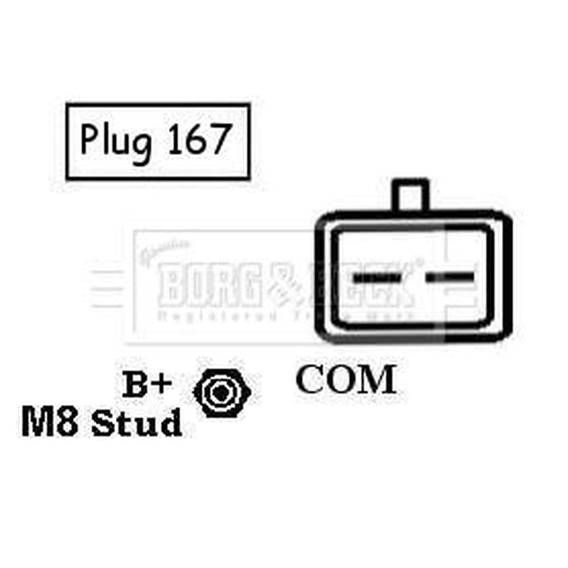 Borg & Beck Car Alternator 12V fits Citroën Berlingo Box Body/Mpv 2009-2018 1.6