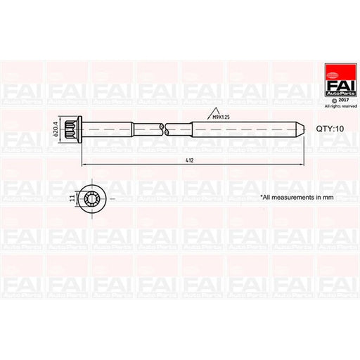 FAI Cylinder Head Bolt Set M9 x 1.25 fits Caterham 21 1994-2002 1.6 1.8
