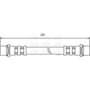 Apec Brake Hydraulic Hose Line Rear fits Opel Corsa C 2000-2009