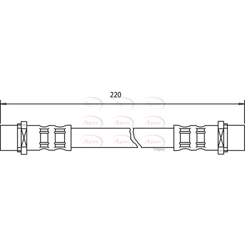 Apec Brake Hydraulic Hose Line Rear fits Opel Corsa C 2000-2009
