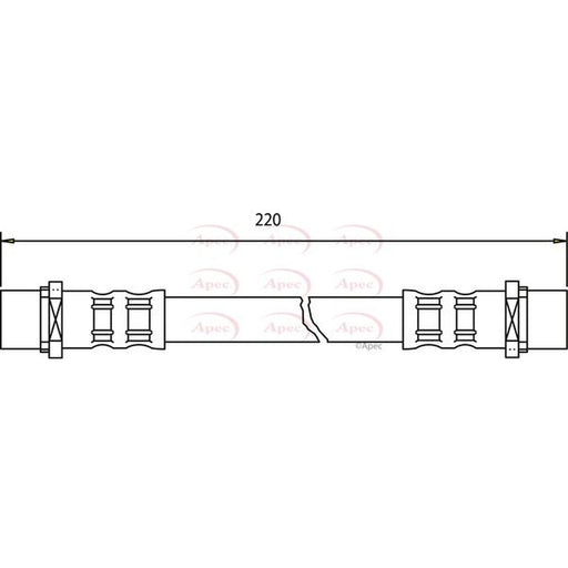 Apec Brake Hydraulic Hose Line Rear fits Opel Corsa C 2000-2009