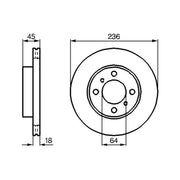 Bosch Front Brake Vented Discs & Pads fits Mitsubishi Carisma 1995-2006 1.6 1.9