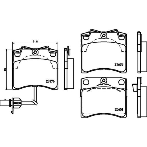 Mintex Front Brake Pad Set fits VW California T4 Camper 1994-2003 1.9 2.4 2.5