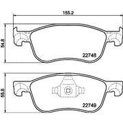 Mintex Front Brake Pad Set fits Ford Fiesta VII 2017-2021 1.0 1.1 1.5