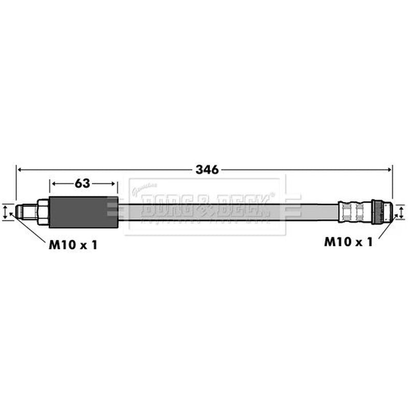 Borg & Beck Brake Hydraulic Hose Line Front BBH7513