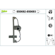 Valeo Electric Window Regulator Lifter Right Front 850693