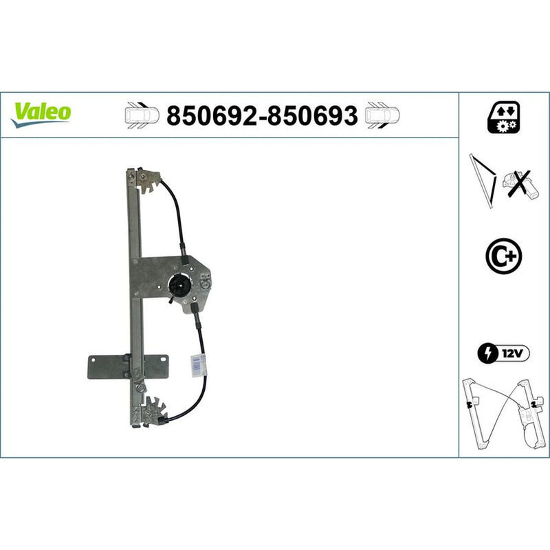 Valeo Electric Window Regulator Lifter Right Front 850693