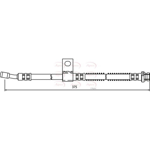 Apec Brake Hydraulic Hose Line Front Left fits Hyundai Amica 1998-2002 1.0